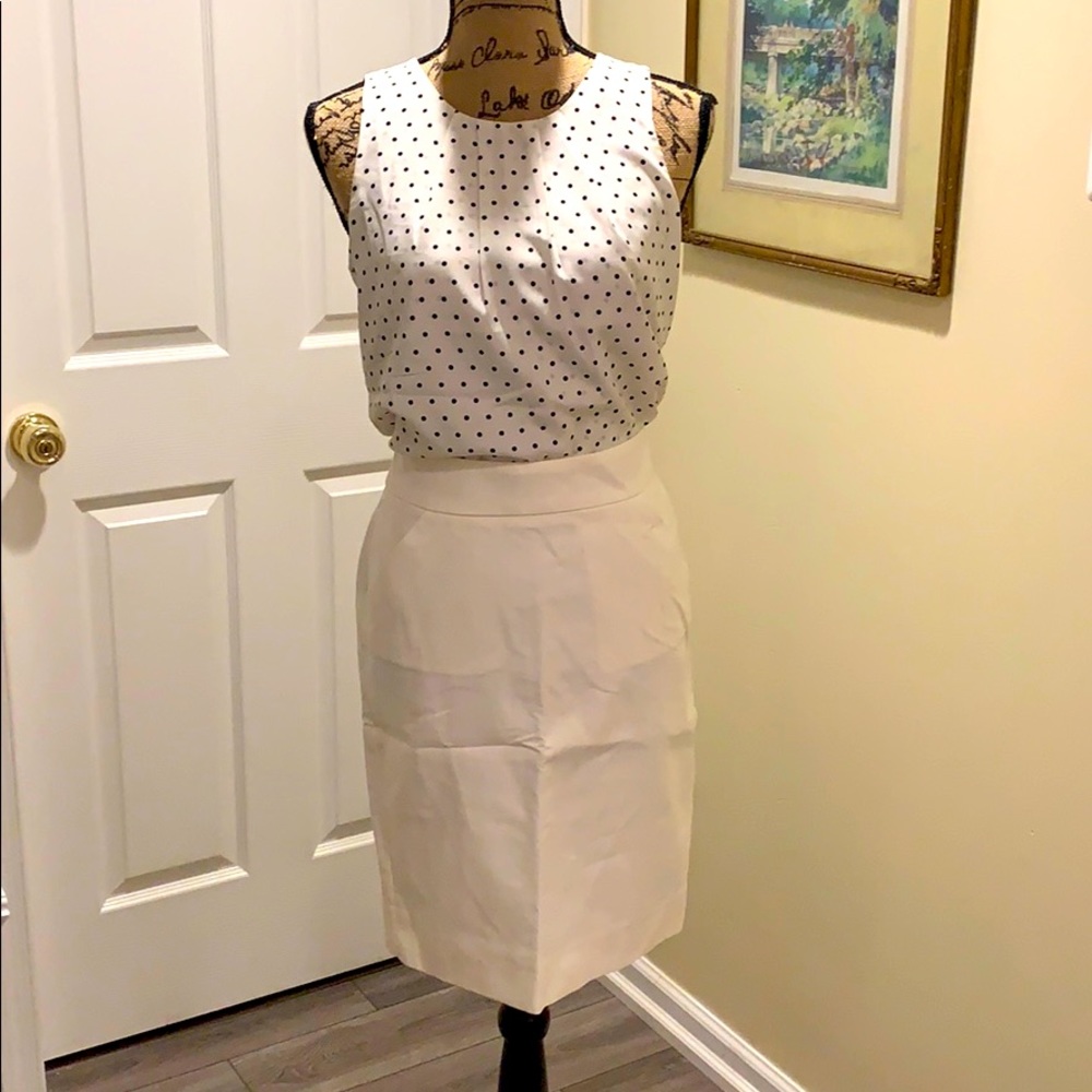 J. Crew Factory Ivory Pencil Skirt
